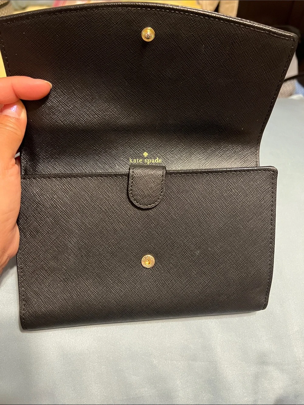 kate spade Black Textured Leather Crossbody with Gold Hardware
